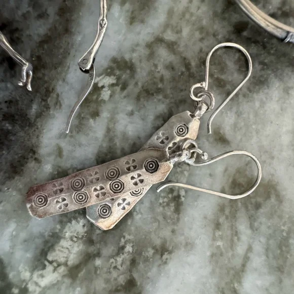 Sundance catalog set of 3 pairs silver earrings - Picture 2 of 3